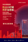 红色工人建筑剪影房地产商铺海报
