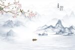 花鸟山水背景墙