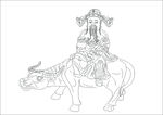 线条画牛