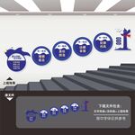 公安局派出所警营楼梯楼道文化墙
