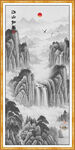 水墨竖幅过道画