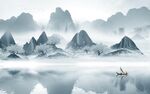 中国风高清客厅山水 TIf分层