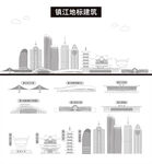 镇江地标建筑剪影