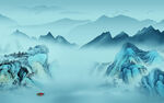 最新简约山水画 TIf分层