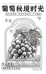 AI矢量葡萄版画插画包装