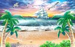  大海沙滩背景墙