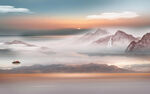 客厅高端山水背景 TIf分层