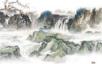 国画高端山水背景 TIf分层