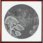 现代迎客松山水