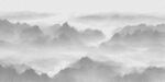 大幅新中式山水渐变激光镂空
