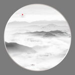 圆形山水画