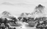 最新灰色中式山水 TiF分层