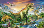 侏罗纪恐龙油画背景