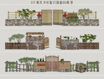 乡村院门围墙