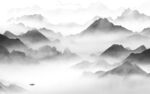 水墨现代灰色山水 Tif分层