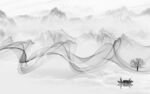 高清灰色背景山水 tif分层