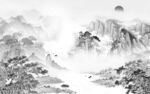 新中式灰色背景山水 TIf分层