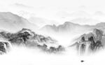 电视客厅灰色山水 Tif分层