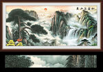 迎客松国画山水风景装饰画