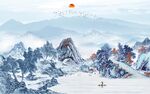 高档 意境客厅山水 TIF分层