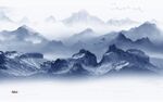 高档意境山水墙画 Tif分层