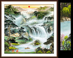 聚财图山水画