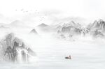 新中式山水背景墙