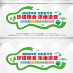 珍惜粮食校园学校食堂文化墙