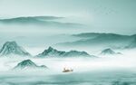 简约中式客厅山水 Tif分层