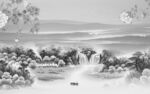 中国风灰色新山水图 TIF分层