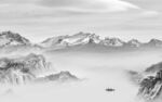 高清 灰色山水新画 Tif分层