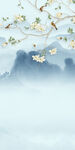 花鸟高端玄关山水 tif分层