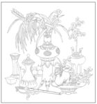 花瓶白描