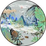 新中式圆形装饰画