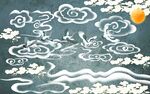 新中式祥云背景墙