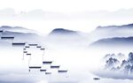 中式简约客厅山水 tif分层