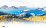 高清 新山水背景墙 Tif分层