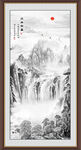 竖幅水墨画