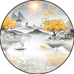 新中式圆形装饰画 
