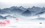 简约 新品山水背景 TIf分层