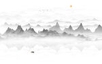 电视背景墙山水画