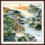 高山流水国画