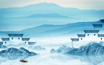 中式山水无框新画 TIf分层