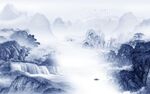 现代中式风格山水 Tif分层