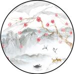 圆形山水画