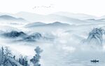 客厅新中国风山水 tif分层