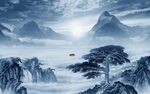 中国风简约新山水画 tif分层