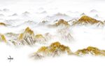 金色高档山水新画 tIf分层