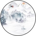 新中式水墨山水画