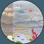 新中式圆形装饰画